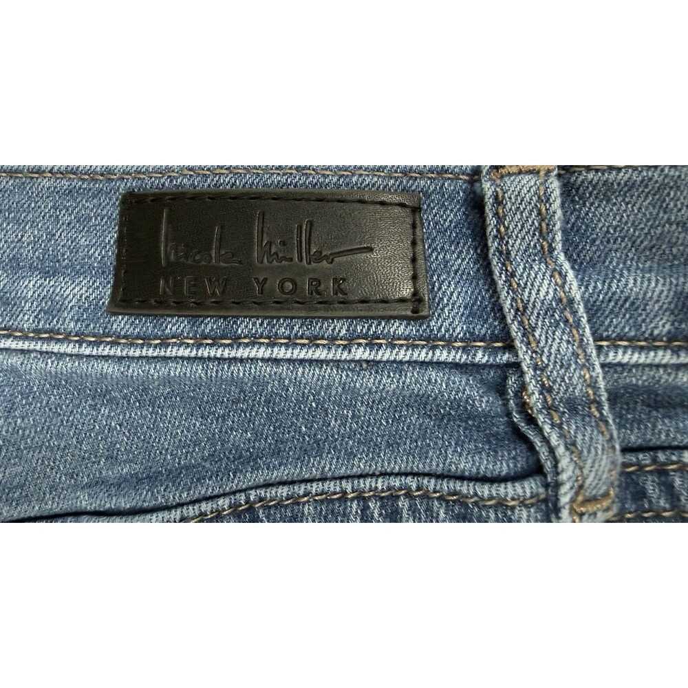 Nicole Miller Soho High Rise Bootcut Jeans 14 Floral Embroidered Stretch Boho - Picture 4 of 8